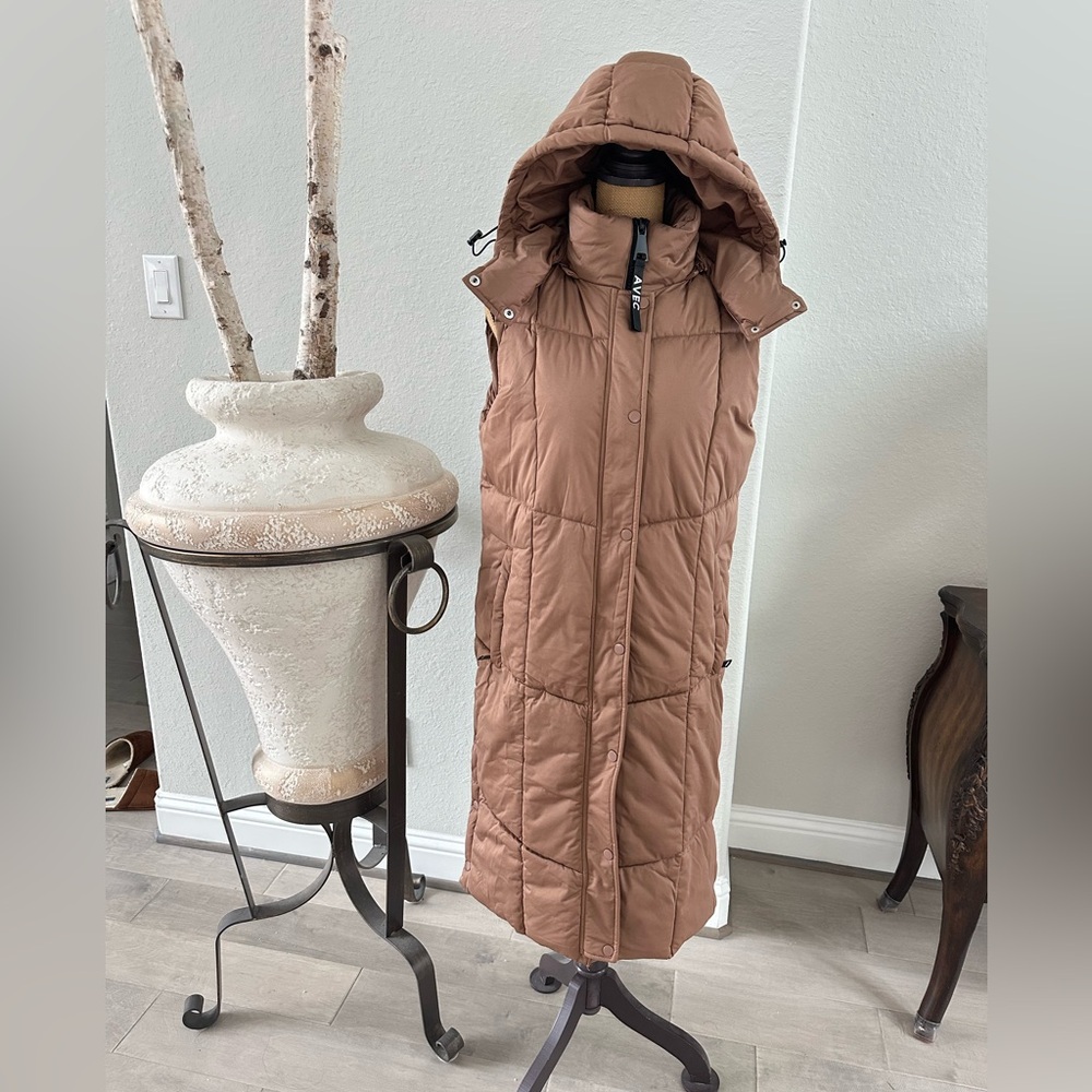 NWT AVEC LES FILLES THERMALPUFF HOODED LONGLINE PUFFER VEST Size Medium B…